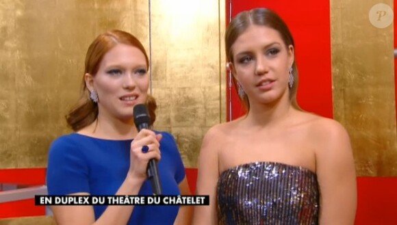 Adèle Exarchopoulos et Léa Seydoux aux César 2014.