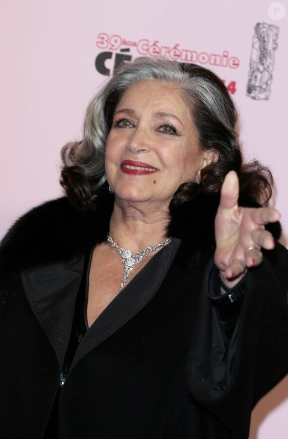 Françoise Fabian à la 39e cérémonie des César au théâtre du Châtelet à Paris, le 28 février 2014.
