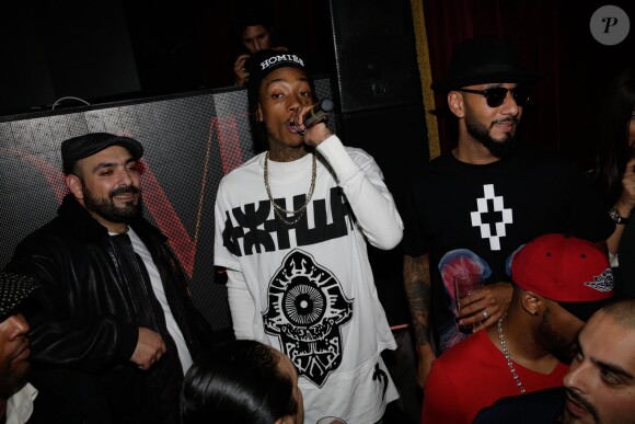 Wiz Khalifa et Swizz Beatz - 11e anniversaire de la marque Eleven Paris à la Gaîté Lyrique à Paris, le 4 mars 2014.