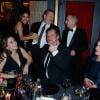 Quentin Tarantino et sa compagne, Aurélie Filippetti, Golshifteh Farahani (bijoux Cartier), Harvey Weinstein, Alain Terzian lors du dîner au Fouquet's post-39e cérémonie des César à Paris, le 28 février 2014