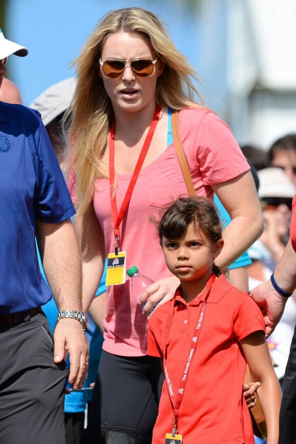 La fille de Tiger Woods Sam Alexis Woods et Lindsey Vonn ont assisté au dernier tour du tournoi Honda Classic au PGA National Resort and Spa dePalm Beach Gardens, le 2 mars 2014