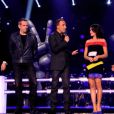 Les coachs et Nikos Aliagas dans "The Voice 3" sur TF1 le samedi 8 mars 2014.