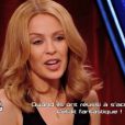 La belle Kylie Minogue dans "The Voice 3" sur TF1 le samedi 8 mars 2014.