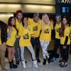 Micha, Kim, Kelly, Romain, Julien, Jessica, Paga, Stephanie et Charlotte de retour à Paris après le tournage de l'émission 'Les Marseillais a Rio' pour W9, le 6 mars 2014, à l'aéroport Roissy Charles de Gaulle.