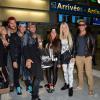 Charlotte, Kim, Romain, Paga, Julien,Stephanie, Jessica et Micha de retour à Paris après le tournage de l'émission 'Les Marseillais a Rio' pour W9, le 6 mars 2014, à l'aéroport Roissy Charles de Gaulle.