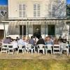 Jean Imbert a dévoilé une photo d'un déjeuner en famille chez sa grand-mère. Alexandra Rosenfeld et sa fille étaient présentes. Mars 2014.