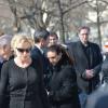Caroline Sihol lors de l'inhumation d'Alain Resnais au cimetière du Montparnasse à Paris le 10 mars 2014