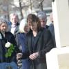 Jane Birkin - Obsèques d'Alain Resnais au cimetière du Montparnasse à Paris le 10 mars 2014.  Funeral of Alain Resnais at Montparnasse Cemetery on 10/03/2014.10/03/2014 - Paris