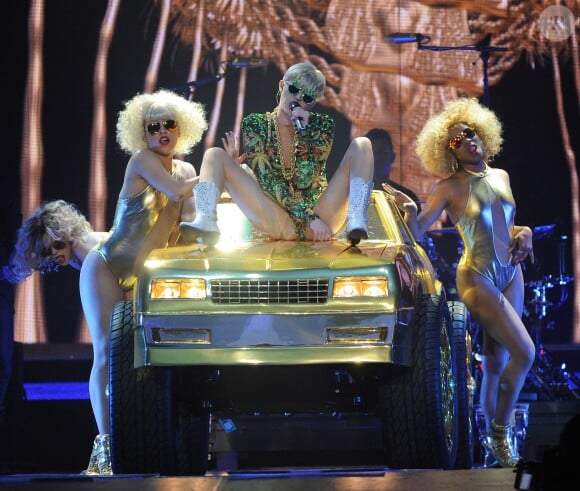 Miley Cyrus en concert à la MGM Grand Garden Arena à Las Vegas. Le 1er mars 2014.