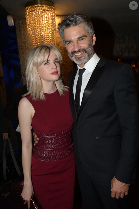 Exclusif - Cécile Cassel et François Vincentelli lors de la 9e cérémonie des Globes de Cristal au Lido à Paris, le 10 mars 2014.