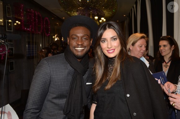 Corneille et sa femme Sofia de Medeiros lors de la 9e cérémonie des Globes de Cristal au Lido à Paris, le 10 mars 2014.
