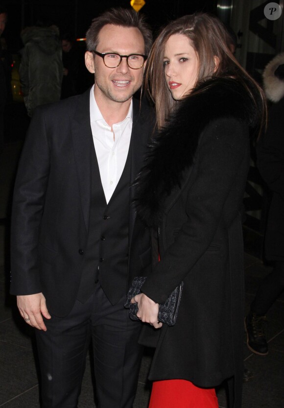Christian Slater et sa femme Brittany Lopez - Première du film "Nymphomaniac" au Musée d'Art Moderne de New York, le 13 mars 2014.