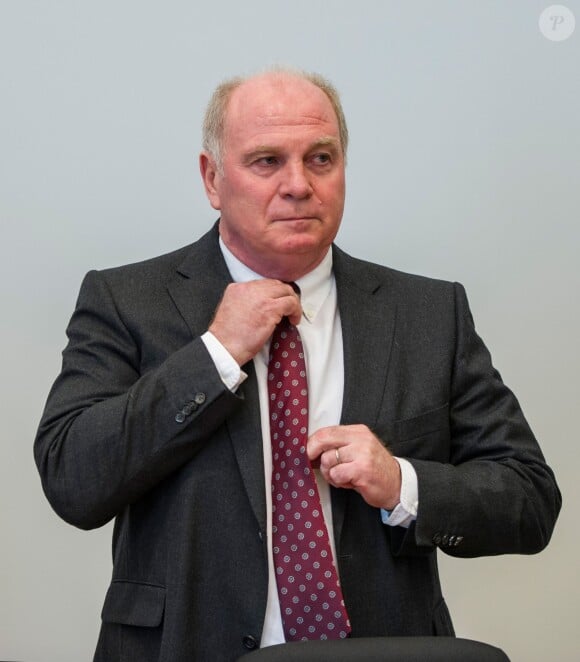 Uli Hoeness, le président du Bayern de Munich, au troisième jour de son procès pour fraude fiscale au palais de justice de Munich, le 12 mars 2014