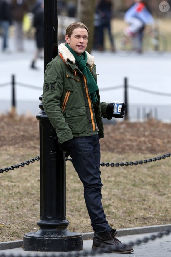 Tournage de la série Glee dans les rues de New York, le vendredi 14 mars 2014.