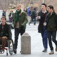 Tournage de la série Glee dans les rues de New York, le jeudi 13 mars 2014.