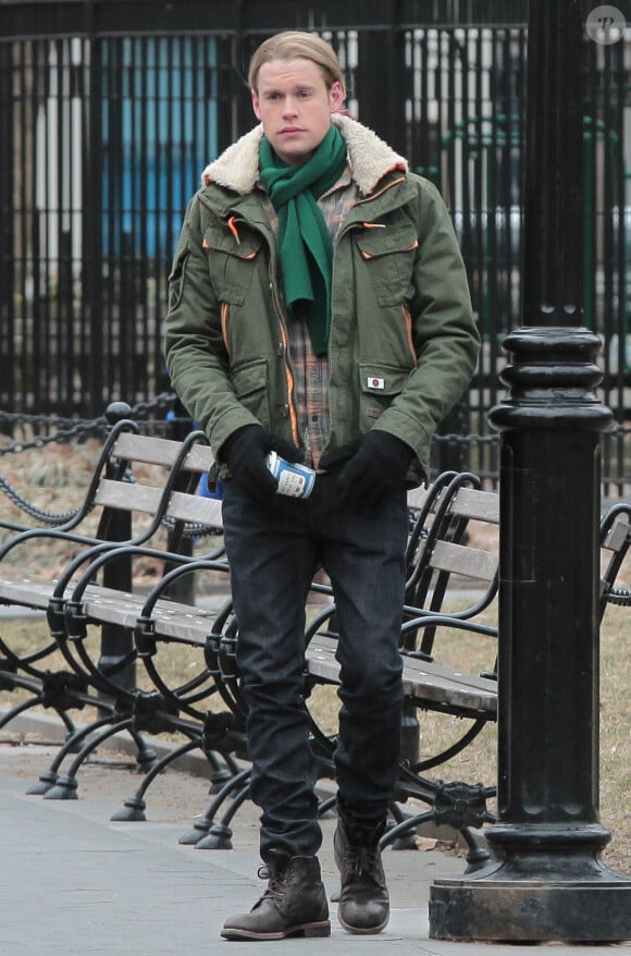 Tournage de la série Glee dans les rues de New York, le vendredi 14 mars 2014.