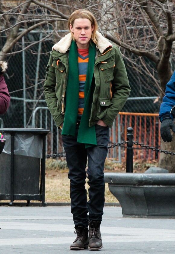 Tournage de la série Glee dans les rues de New York, le vendredi 14 mars 2014.