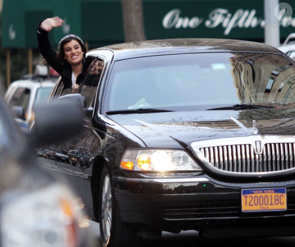 Tournage de la série Glee dans les rues de New York, le vendredi 14 mars 2014.