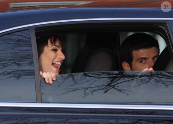 Tournage de la série Glee dans les rues de New York, le vendredi 14 mars 2014.