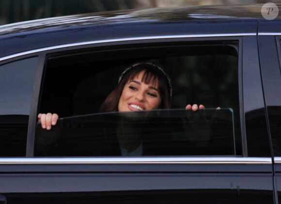 Tournage de la série Glee dans les rues de New York, le vendredi 14 mars 2014.