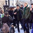Tournage de la série Glee dans les rues de New York, le vendredi 14 mars 2014.