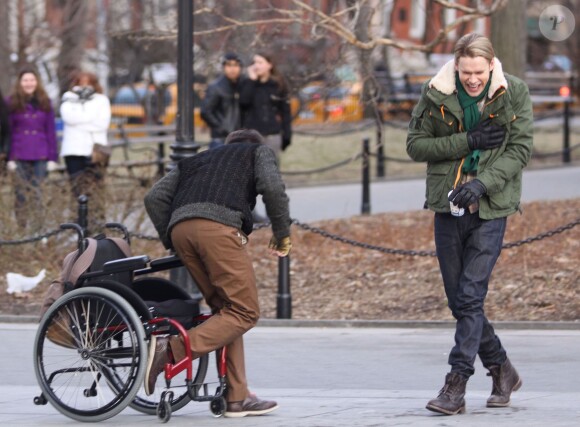 Tournage de la série Glee dans les rues de New York, le vendredi 14 mars 2014.