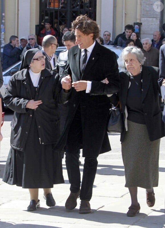 Alvaro de Marichalar lors des funérailles de sa mère María de la Concepción Sáenz de Tejada y Fernández de Boadilla, célébrées le 16 mars 2014 à Soria.