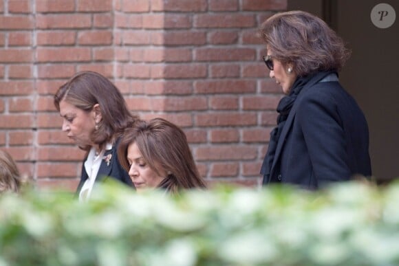 Nati Abascal et Nuria March venues présenter leurs condoléances à Jaime de Marichalar et sa famille, vendredi 14 mars 2014 à Madrid, au lendemain de la mort de María de la Concepción Sáenz de Tejada y Fernández de Boadilla