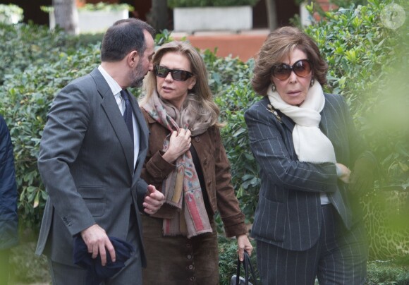 Alicia Koplowitz venue présenter ses condoléances à Jaime de Marichalar et sa famille, vendredi 14 mars 2014 à Madrid, au lendemain de la mort de María de la Concepción Sáenz de Tejada y Fernández de Boadilla