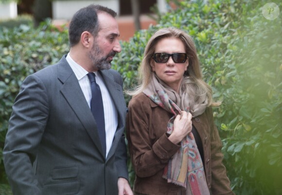 Alicia Koplowitz venue présenter ses condoléances à Jaime de Marichalar et sa famille, vendredi 14 mars 2014 à Madrid, au lendemain de la mort de María de la Concepción Sáenz de Tejada y Fernández de Boadilla