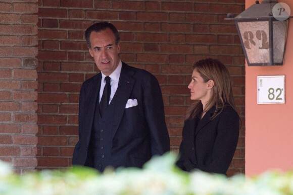 Letizia d'Espagne est venue présenter ses condoléances à Jaime de Marichalar, vendredi 14 mars 2014 à Madrid, au lendemain de la mort de sa mère María de la Concepción Sáenz de Tejada y Fernández de Boadilla