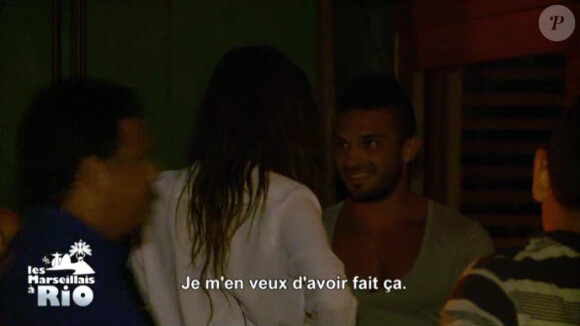 Julien explique à Mérylie qu'il s'en veut d'avoir trompé Jess (épisode 12 des Marseillais à Rio, diffusé le lundi 17 mars 2014.)