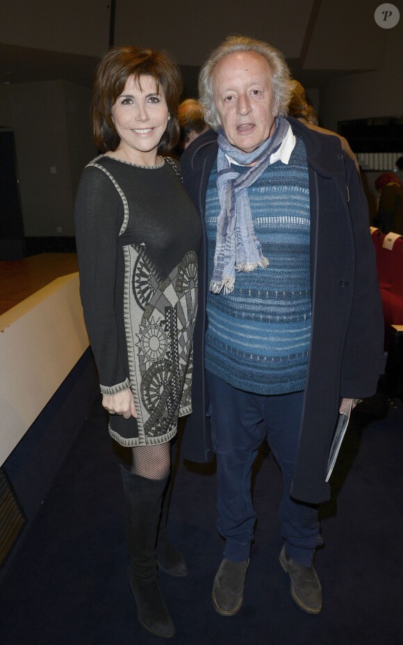 Liane Foly et Didier Barbelivien lors du Grand Prix de l'UNAC de la chanson 2014 à Paris, le 17 mars 2014.