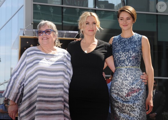 Kathy Bates, Kate Winslet et Shailene Woodley sur le Walk Of Fame à Hollywood, le 17 mars 2014.