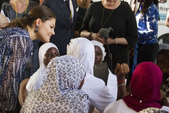 La princesse Victoria de Suède à Accra, au Ghana, le 17 mars 2014 dans le cadre d'une visite officielle promotionnelle au Ghana et en Tanzanie du 17 au 21 mars.