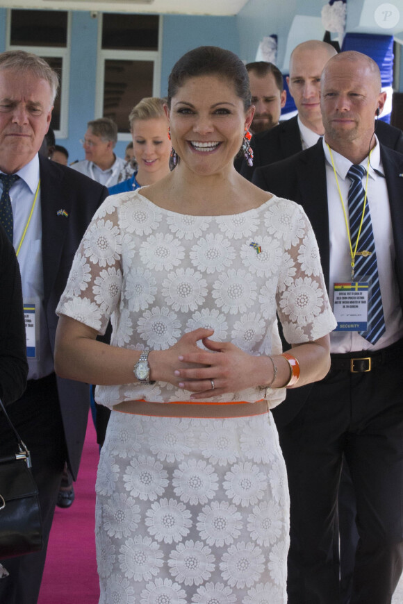 La princesse Victoria de Suède en visite officielle à Accra, le 18 mars 2014.