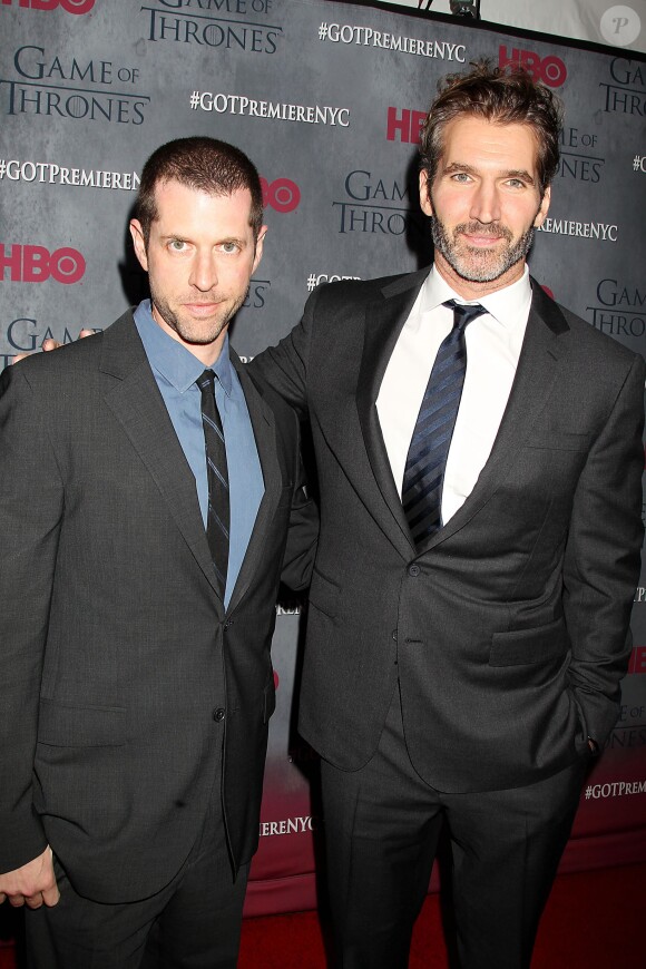 Dan Weiss et David Benioff - Première de la saison 4 de "Game of Thrones" au Lincoln Center à New York, le 18 mars 2014.