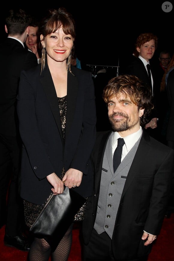 Peter Dinklage et son épouse - Première de la saison 4 de "Game of Thrones" au Lincoln Center à New York, le 18 mars 2014.