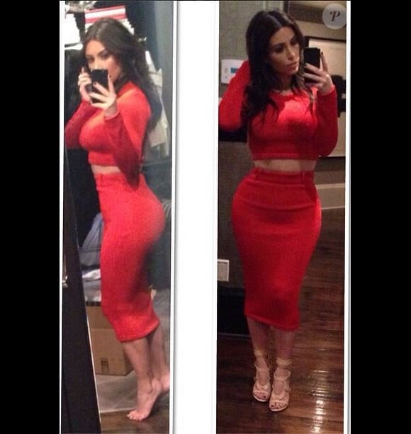 Le selfie sexy de Kim Kardashian, divine dans sa tenue Calvin Klein et ses chaussures Tom Ford.