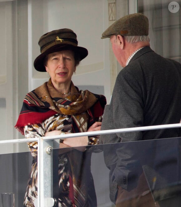 La princesse Anne aux courses à Cheltenham le 12 mars 2014.