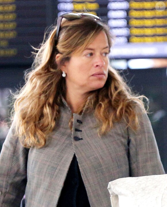 Jade Jagger à l'aéroport d'Heathrow à Londres pour prendre un avion pour Los Angeles, le 22 mars 2014.