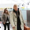Jade Jagger et son mari Adrian Fillary prennent l'avion pour Los Angeles à l'aéroport d'Heathrow (Londres), le 22 mars 2014.