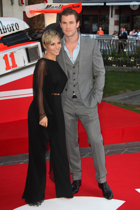 Chris Hemsworth et Elsa Pataky sur le tapis rouge du film Rush à Londres le 2 septembre 2013