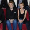 Johnny Hallyday, Eddy Mitchell, Sandrine Bonnaire et Claude Lelouch - Enregistrement de l'émission "Vivement Dimanche" à Paris le 14 mars 2014.