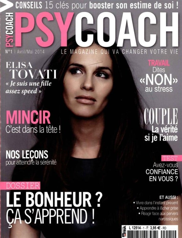 Elisa Tovati en couverture de Psycoach, édition avril/mai 2014.