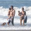 Exclusif - Gisele Bündchen, Tom Brady et leurs enfants Vivian et Benjamin profitent d'une journée ensoleillée sur une plage du Costa Rica. Mars 2014.