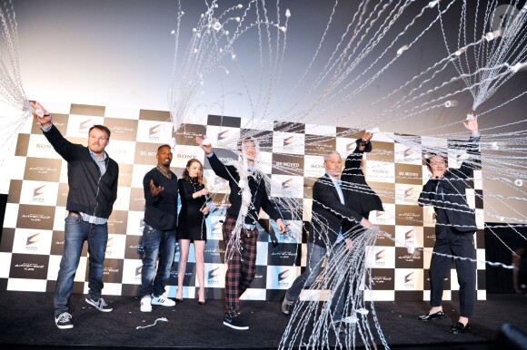 Marc Webb, Jamie Foxx, Emma Stone, Andrew Garfield, Matthew Tolmach, Avi Arad et Shido Nakamura font la promotion du film The Amazing Spider-Man 2 à Tokyo, le 31 mars 2014.