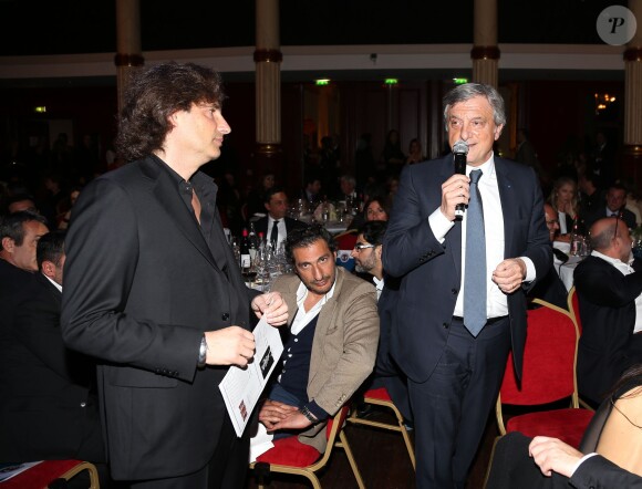 Exclusif - Richard Orlinski et Sydney Toledano - Soirée de Gala "Sauveteurs sans Frontières" à l'espace Wagram à Paris le 31 mars 2014.