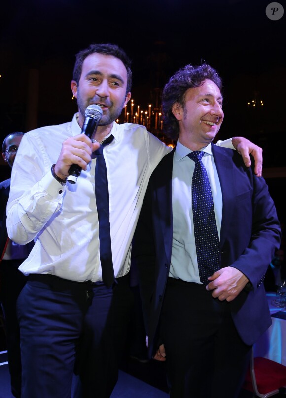 Exclusif - Mathieu Madénian et Stéphane Bern - Soirée de Gala "Sauveteurs sans Frontières" à l'espace Wagram à Paris le 31 mars 2014.