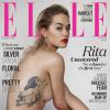 Rita Ora, topless en couverture du magazine Elle. Mai 2014. Photo par Thomas Whiteside.